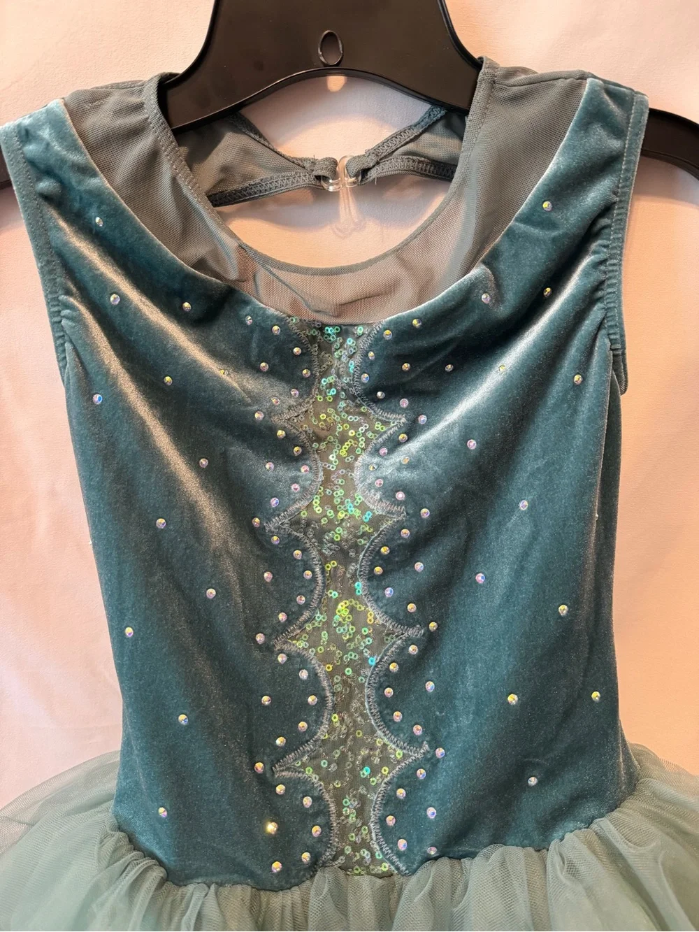 Weissman Scallop Inset Boatneck Tutu Dress-Dance costume- 16657